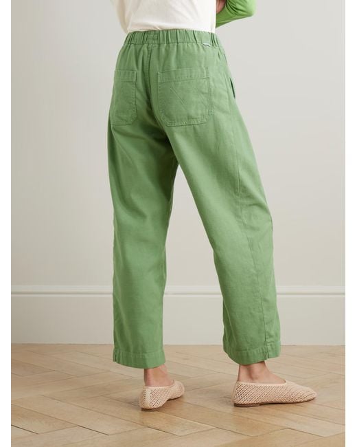 Mother Green Drawn Half-Pipe Drawstring Casual Pants
