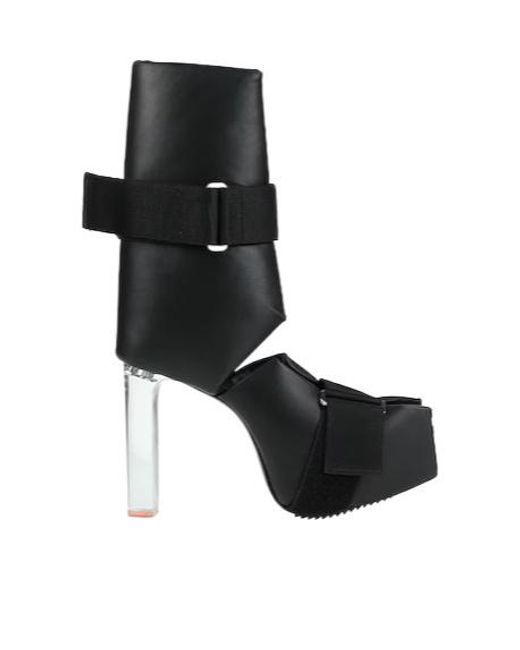 Rick Owens Black Leather Platform Boots