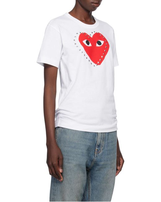 COMME DES GARÇONS PLAY White Crew Neck T-Shirt