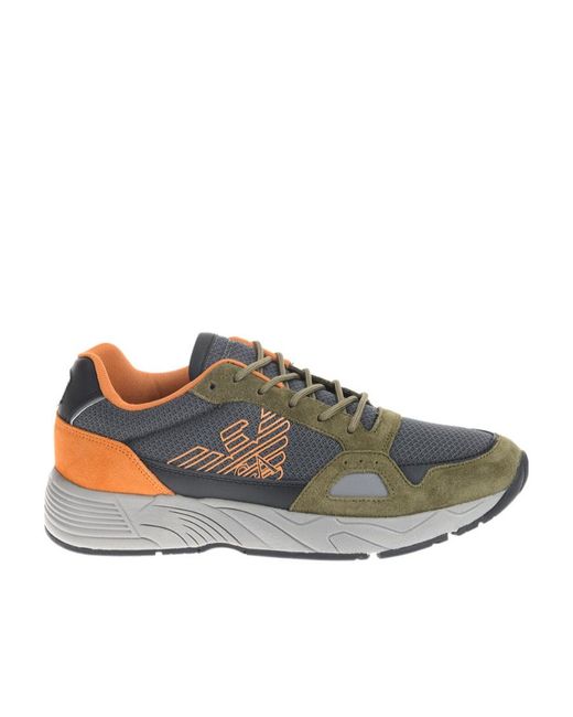 Emporio Armani Gray Logo Sports Shoes for men