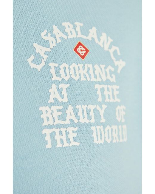 Casablanca Blue Logo Printed Crewneck Sweatshirt for men