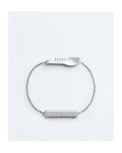 Bottega Veneta White Veneta Bracelet for men