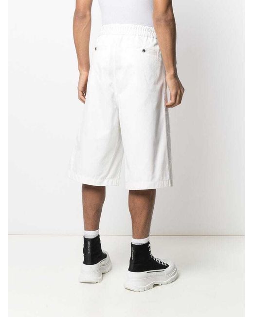 McQueen White Japanese Gabardine Shorts for men