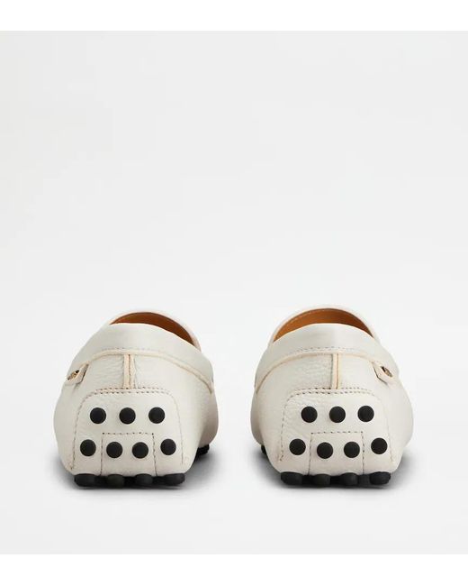 Tod's White Gommino Loafers