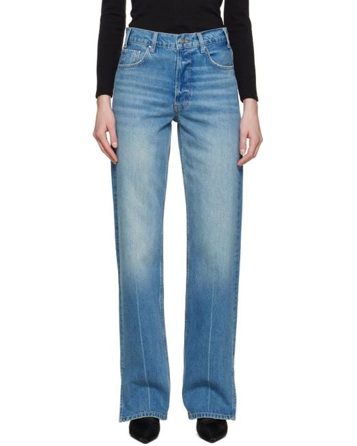 Anine Bing Blue Gavin Mid-Rise Boyfriend Jeans
