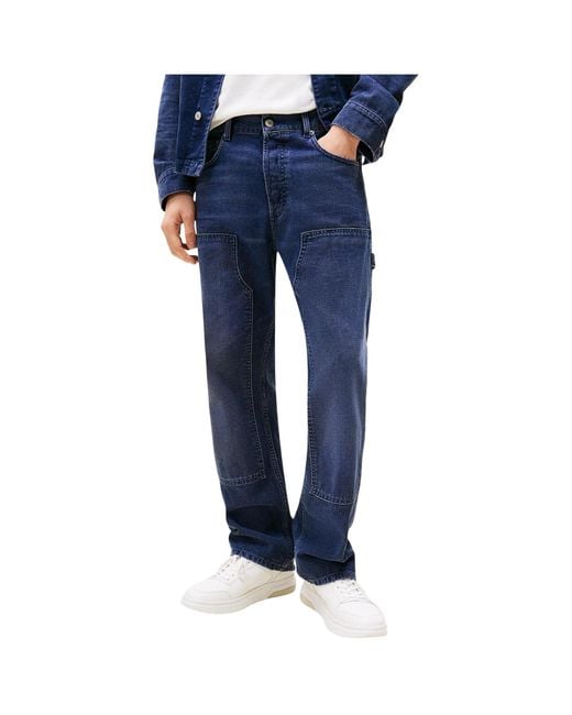 Tommy Hilfiger Blue Straight Leg Carpenter Jeans for men