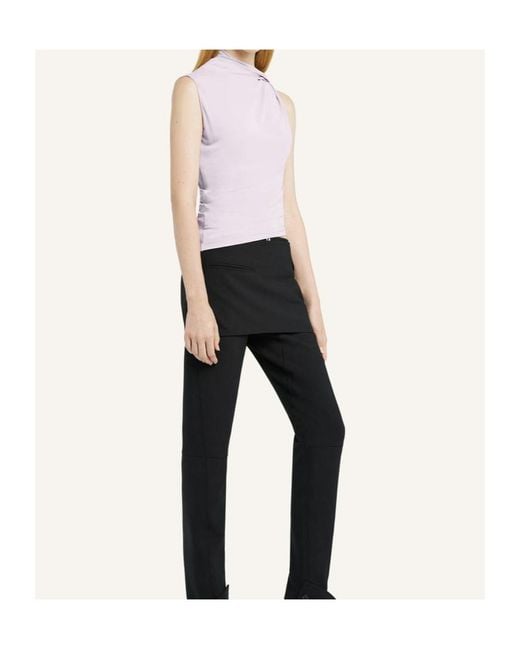 Courreges Pink Courrèges Draped Asymmetric Jersey Top