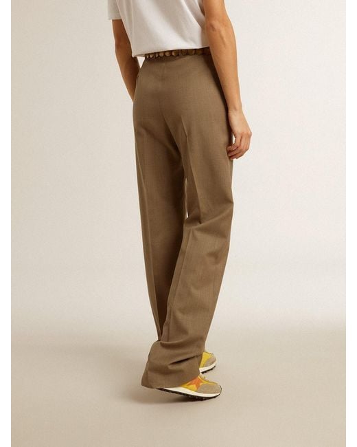 Golden Goose Deluxe Brand Brown Straight-Leg Tailored Trousers