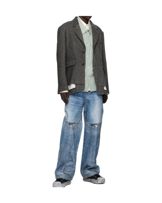 ANDERSSON BELL Gray Inside Out Wool Blazer for men