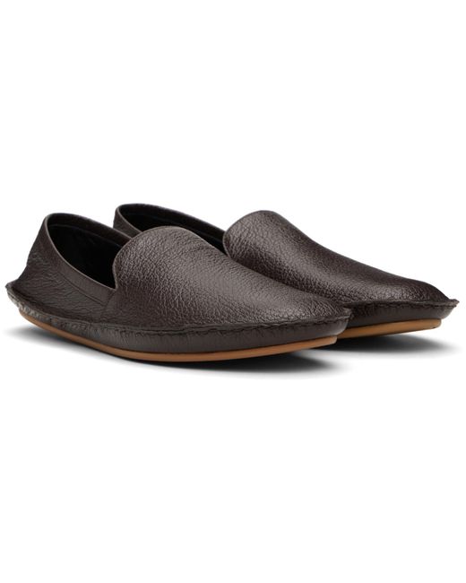 The Row Brown Round-Head Flat Shoes