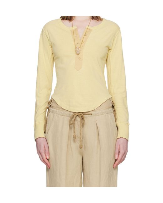 Isabel Marant Natural Talicia Long-Sleeved Henley Shirt