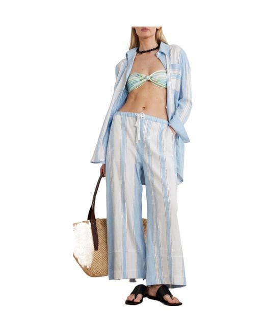 Lemlem Blue Relaxed Breathable Trousers