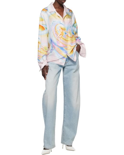 Casablanca White Psychedelic Nirvana Long-Sleeved Shirt