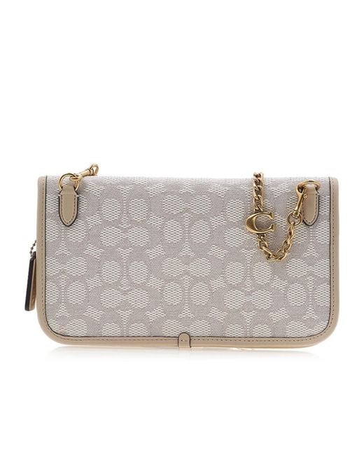COACH Gray Logo Cross-Body Bag