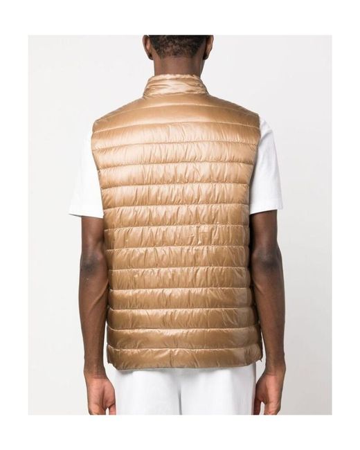 Herno Brown Lightweight Quilted Down Gilet for men
