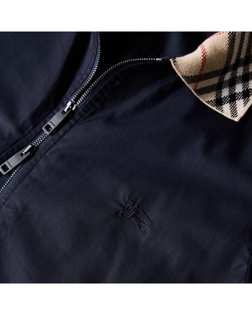 Burberry Blue Zip-Up Bomber Jacket for men