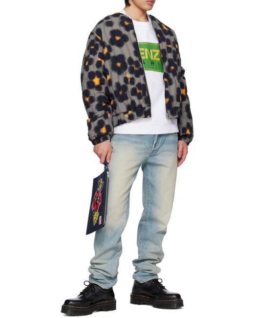 KENZO Green Logo Print Crewneck Sweatshirt for men