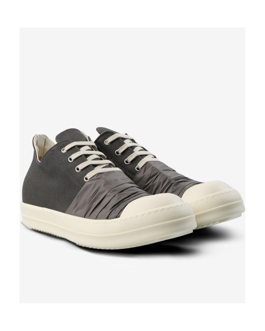 Rick Owens Black Draped-Detail Sneakers for men