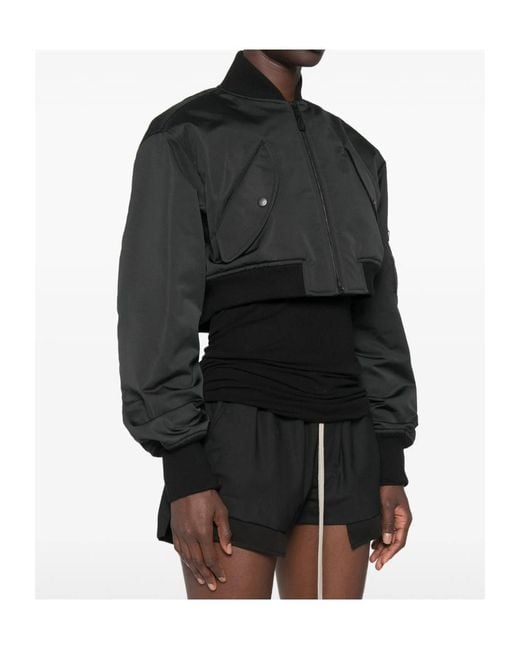 Balenciaga Black Cropped Bomber Jacket