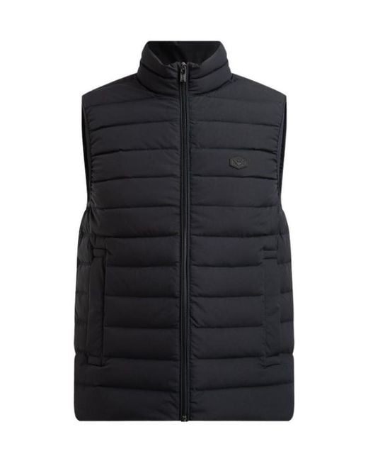 Emporio Armani Black Logo Patch Padded Gilet for men
