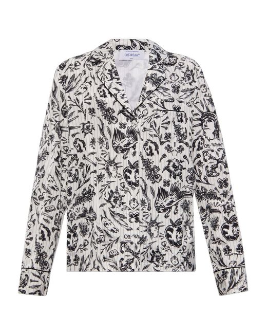 Off-White c/o Virgil Abloh White All-Over Motif Striped Shirt