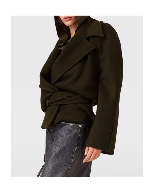 Stella McCartney Black Cropped Belted Trench Jacket