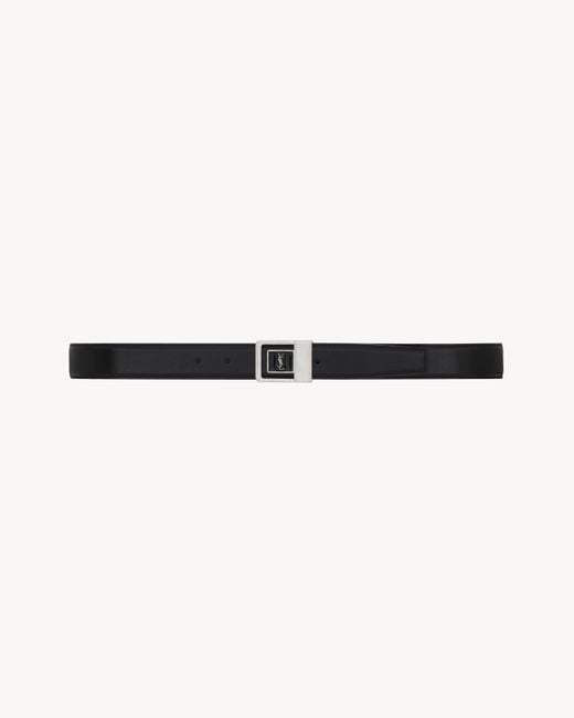 Saint Laurent White Belt With A Square Buckle for men