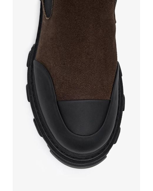 Ganni Black Cleated Mid Chelsea Boots