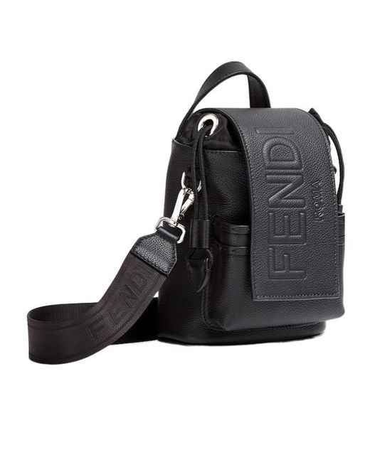 【FENDI】STRIKE MINI SHOULDER BAG Fendi Roma Strike One-Shoulder Mini Backpack in Black for