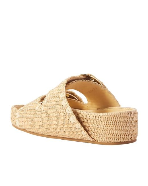 Loeffler Randall Natural Rattan Wide-Strap Slippers