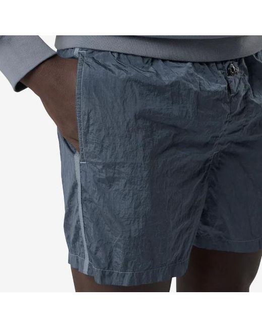 Stone Island Blue Compass Logo-Patch Swim Shorts for men