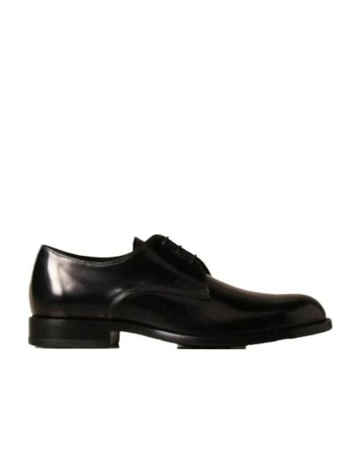 Tod's Black Round-Toe Oxford Lace-Up Shoes for men