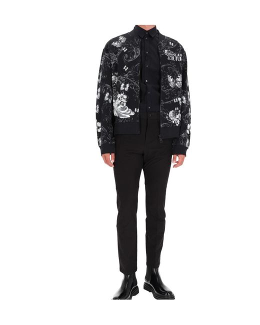 Versace Jeans Black Couture Zipped Bomber Jacket for men
