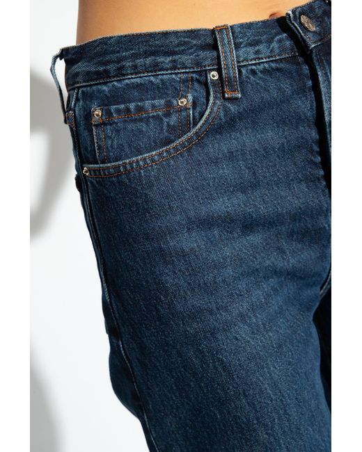 Totême  Blue Totême Classic Cut Logo Patch Jeans
