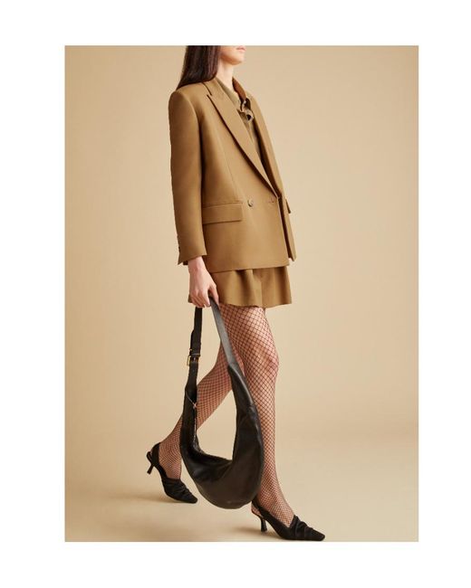 Khaite Natural Peak-Lapel Double-Breasted Blazer