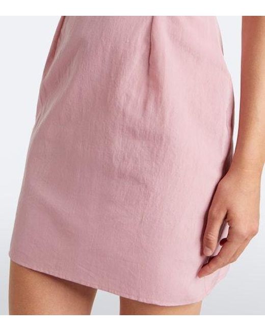 Magda Butrym Pink Floral Cotton-Silk Mini Dress
