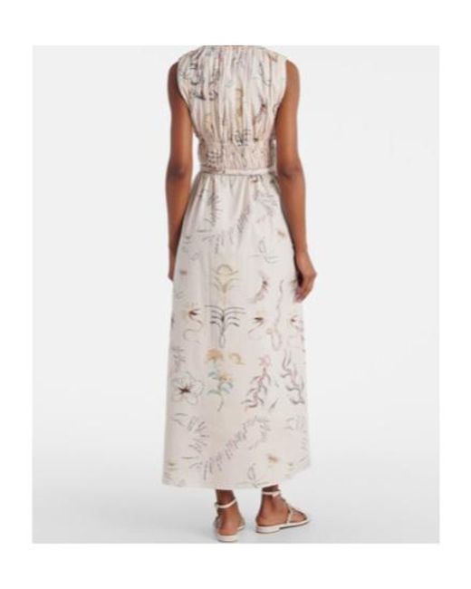 Altuzarra White Fie Printed Cotton-Blend Midi Dress