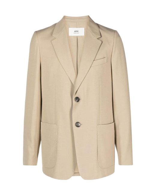 AMI Natural Single-Breasted Blazer for men