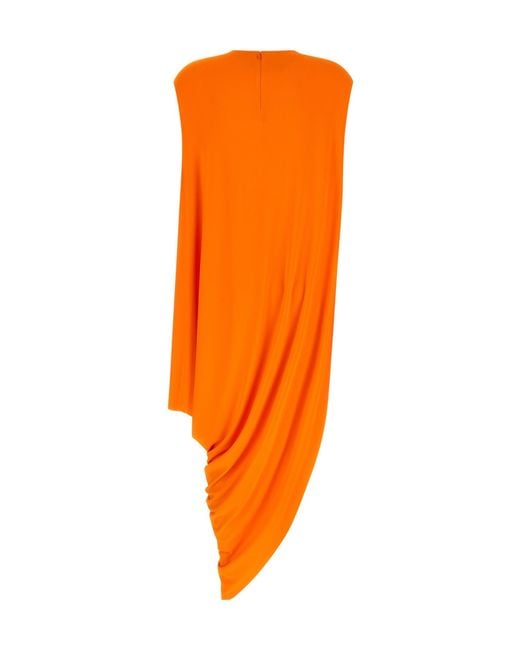 Tom Ford Orange Asymmetric-Hem Draped Mini Dress