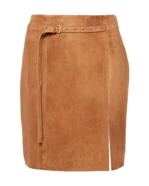 Vince Brown Slit Skirt