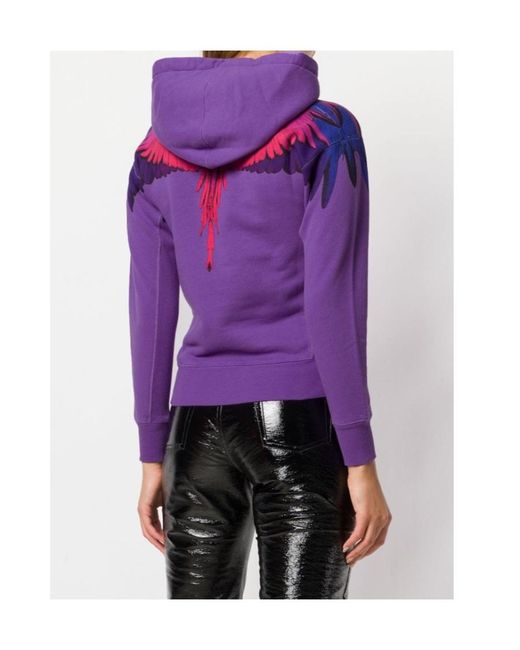 Marcelo Burlon Purple Wings Printed Hooded Sweater