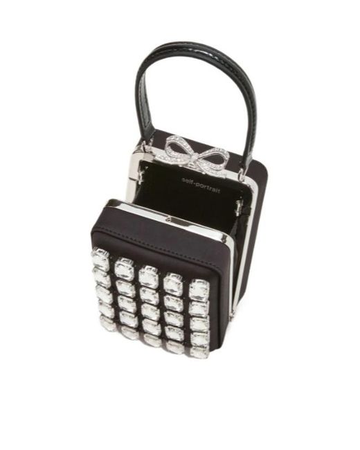 Self-Portrait White Embellished Micro Bag