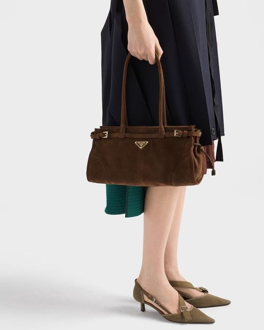 Prada Brown Bonnie Buckled Shoulder Bag