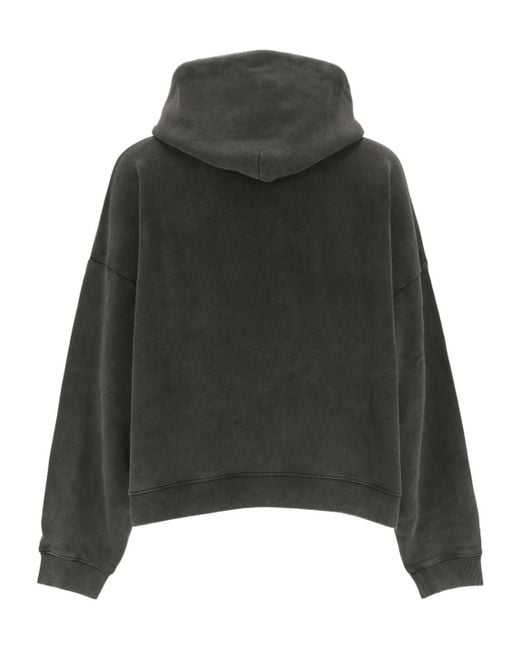 Acne Gray Skull Printed Drawstring Hoodie for men