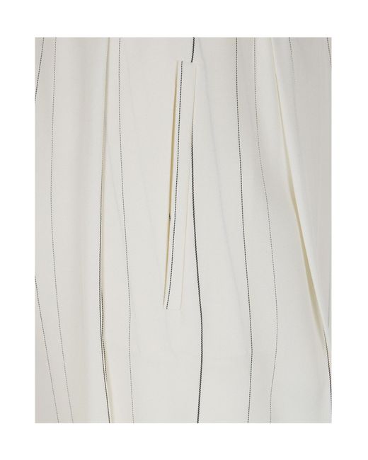 Semicouture White Striped Trousers