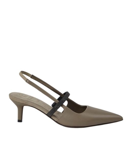 Brunello Cucinelli Metallic Pointed High Heel Sandals