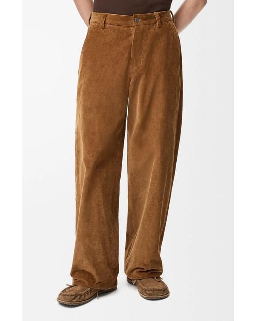 Loewe Brown Wide-Leg Corduroy Pants for men