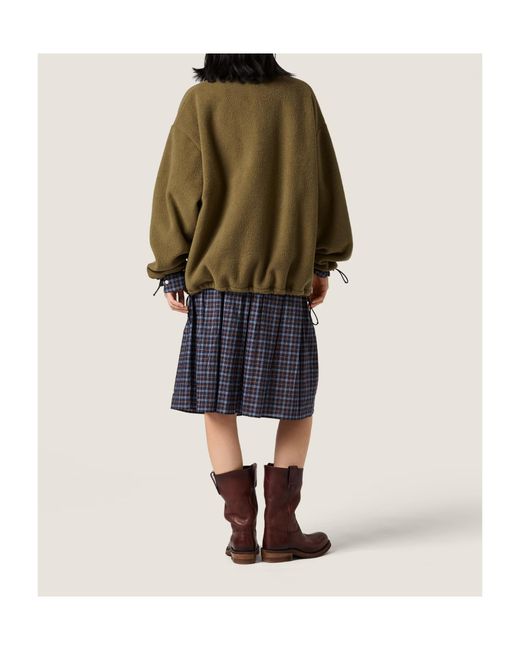 Miu Miu Green Fleece Zip-Up Jacket