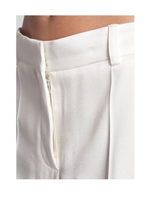 Stella McCartney White Pleated Straight Leg Trousers