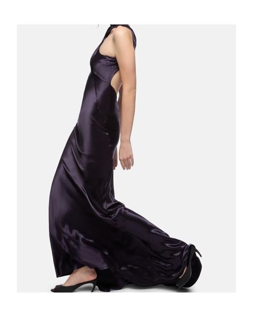 The Attico Purple The Satin Long Dress